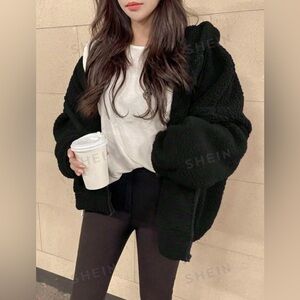 Brand new black teddy hoodie size medium